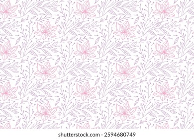 abstract floral one line pattern for textile prints home decor accessories and wallpapers
