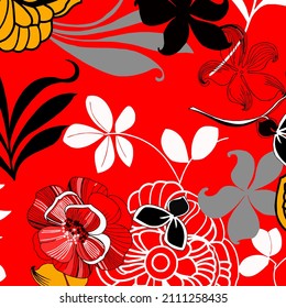 Abstract Floral Orange Bacground Pattern