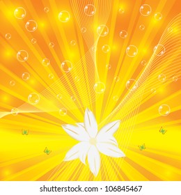Abstract floral orange background