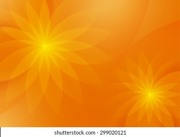 Abstract Floral Orange Background for Design, Vector Illustration