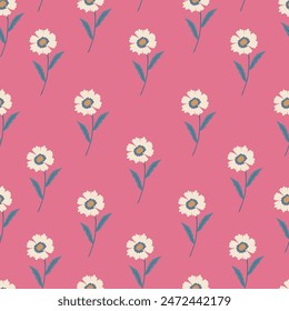 Abstract floral organic shapes pattern. Hand drawn minimal leaf and flower abstract seamless pattern. vector illustration