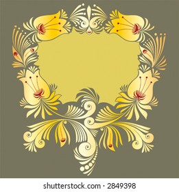 Abstract floral ornament, background, border