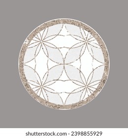 Abstract floral ornament with Circle Color Pattern. Round Element for Design. Art wall plate, wall decor , editable background. Vector geometric plate or dish isolated illustration ornamental designs