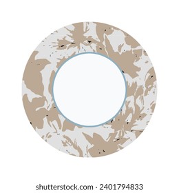 Abstract floral ornament with Circle Color Pattern. Round Element for Design. Art wall plate, wall decor , editable background. Vector geometric plate or dish isolated illustration ornamental designs