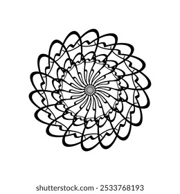 Ornamento floral abstracto patrón circular ornamento decorativo en estilo étnico oriental para colorear página de libro Ilustración vectorial