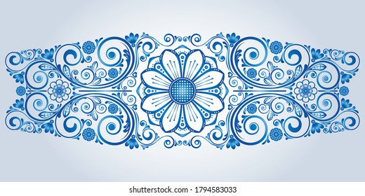 abstract floral ornament with decorative flowers for design