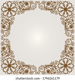 abstract floral ornament with decorative flowers for design
