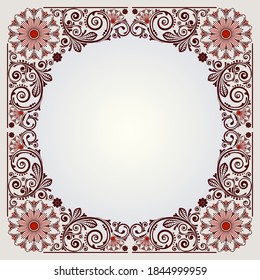 abstract floral ornament with decorative flowers for design