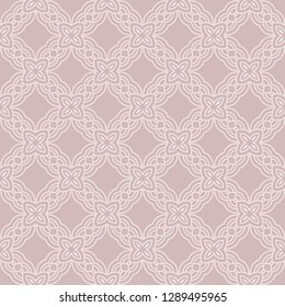 Abstract floral ornament in geometric style. Vector illustration. Beige color.