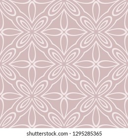 Abstract floral ornament in geometric style. Vector illustration. Beige color.
