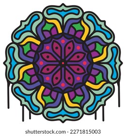 Abstract floral ornament graffiti Mandala pattern