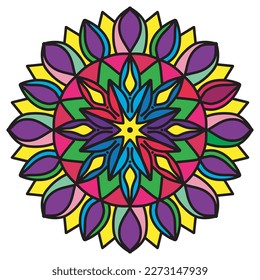 Abstract floral ornament graffiti Mandala pattern
