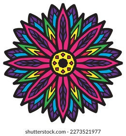 Abstract floral ornament graffiti Mandala pattern
