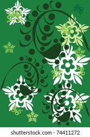 Abstract floral ornament. Illustration.