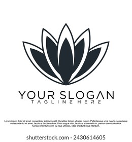 abstract Floral ornament logo. Abstract beauty flower logo design vector illustration