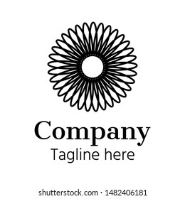 Abstract Floral Ornament Logo Design Inspiration Black On White Vector Illustration
