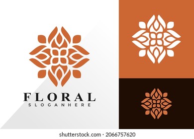Abstract floral ornament logo and icon design vector concept for template