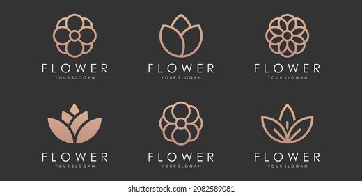 abstract floral ornament logo and icon set. design template vector.