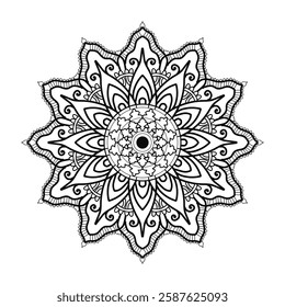 abstract floral ornament, mandala design.