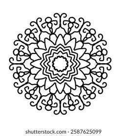 abstract floral ornament, mandala design.