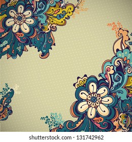 Abstract floral ornament with many details. Excellent background for your greeting card.