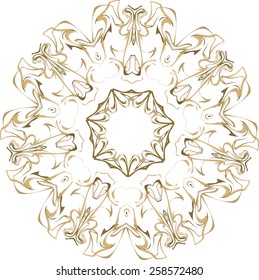 Abstract floral ornament in oriental style on a white background