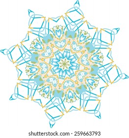 Abstract floral ornament in oriental style on a white background