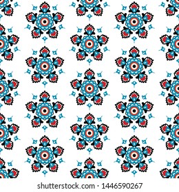 Abstract floral ornament pattern. Cute abstract flower shapes for print, textile, fashion.