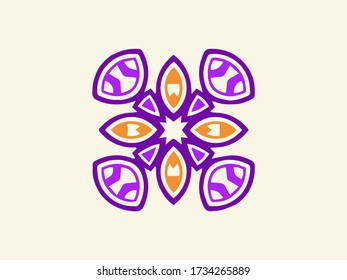 Abstract floral ornament pattern vector design. Create from ethnic element and ornament. Suitable for wallpaper and art deco.