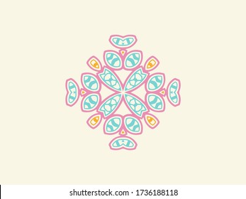 Abstract floral ornament pattern vector design. Create from ethnic element and ornament. Suitable for wallpaper and art deco.
