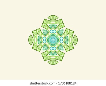 Abstract floral ornament pattern vector design. Create from ethnic element and ornament. Suitable for wallpaper and art deco.