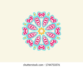 Abstract floral ornament pattern vector design. Create from ethnic element and ornament. Suitable for wallpaper and art deco.