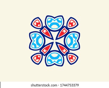 Resumen de diseño vectorial de patrones de ornamentos florales. Crear a partir de elementos étnicos y ornamentos. Idóneo para tapizados y decorados de arte.