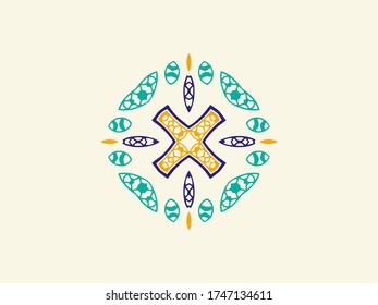 Abstract floral ornament pattern vector design. Create from ethnic element and ornament. Suitable for wallpaper and art deco.