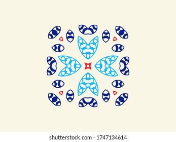 Abstract floral ornament pattern vector design. Create from ethnic element and ornament. Suitable for wallpaper and art deco.