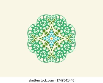 Abstract floral ornament pattern vector design. Create from ethnic element and ornament. Suitable for wallpaper and art deco.