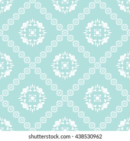 Abstract floral ornament seamless pattern with diagonal floral ornament of Powder Blue color for wallpapers and background.