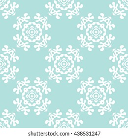 Abstract floral ornament seamless pattern of Powder Blue color for wallpapers and background.
