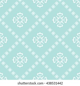 Abstract floral ornament seamless pattern with diagonal floral ornament of Powder Blue color for wallpapers and background.