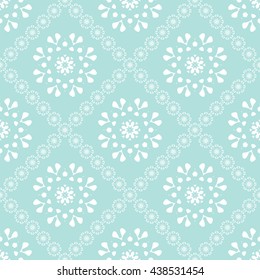 Abstract floral ornament seamless pattern with diagonal floral ornament of Powder Blue color for wallpapers and background.