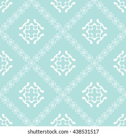 Abstract floral ornament seamless pattern with diagonal floral ornament of Powder Blue color for wallpapers and background.