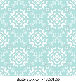 Abstract floral ornament seamless pattern with diagonal floral ornament of Powder Blue color for wallpapers and background.