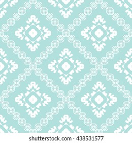 Abstract floral ornament seamless pattern with diagonal floral ornament of Powder Blue color for wallpapers and background.