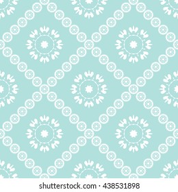 Abstract floral ornament seamless pattern with diagonal floral ornament of Powder Blue color for wallpapers and background.