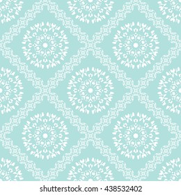 Abstract floral ornament seamless pattern with diagonal floral ornament of Powder Blue color for wallpapers and background.