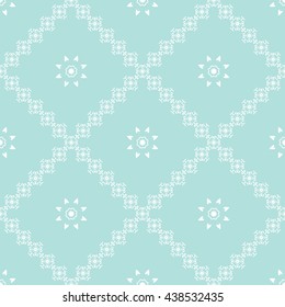 Abstract floral ornament seamless pattern with diagonal floral ornament of Powder Blue color for wallpapers and background.