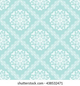 Abstract floral ornament seamless pattern with diagonal floral ornament of Powder Blue color for wallpapers and background.