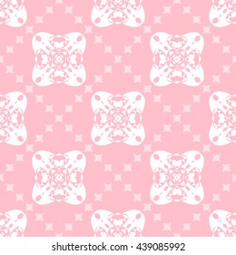 Abstract floral ornament seamless pattern with diagonal floral ornament of pink color for wallpapers and background.