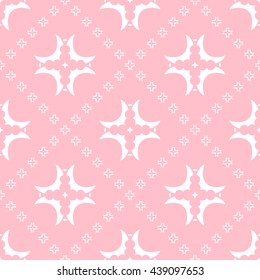 Abstract floral ornament seamless pattern with diagonal floral ornament of pink color for wallpapers and background.