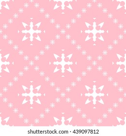 Abstract floral ornament seamless pattern with diagonal floral ornament of pink color for wallpapers and background.